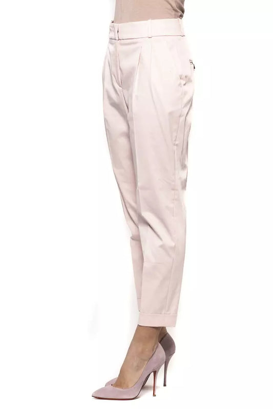 Pink Cotton Women Trouser