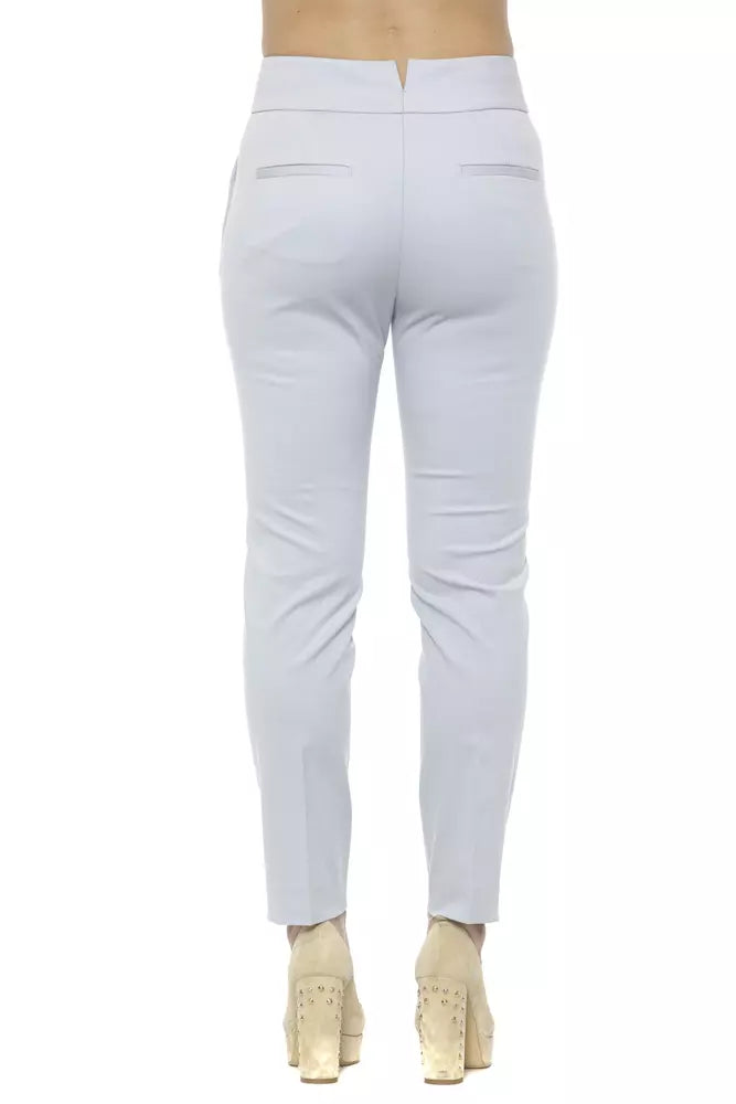 Light-Blue Cotton Women Trouser