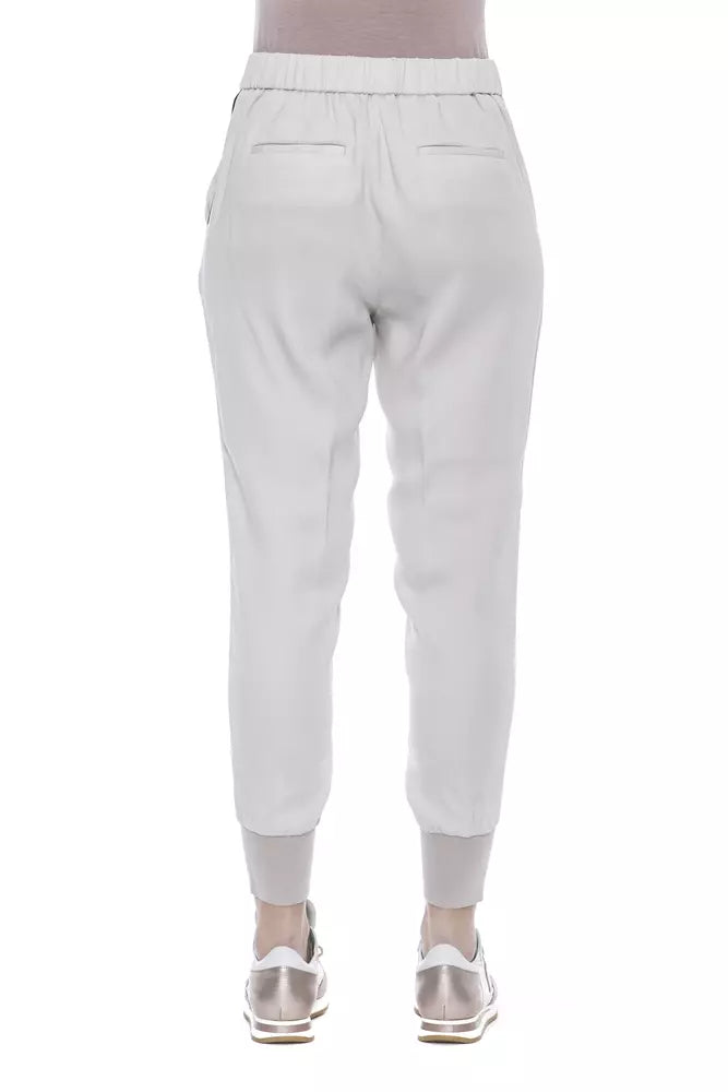 Beige Viscose Women Pant