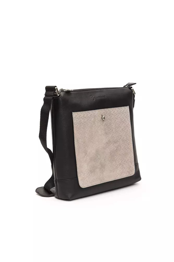 Black Leather Men Shoulder Bag