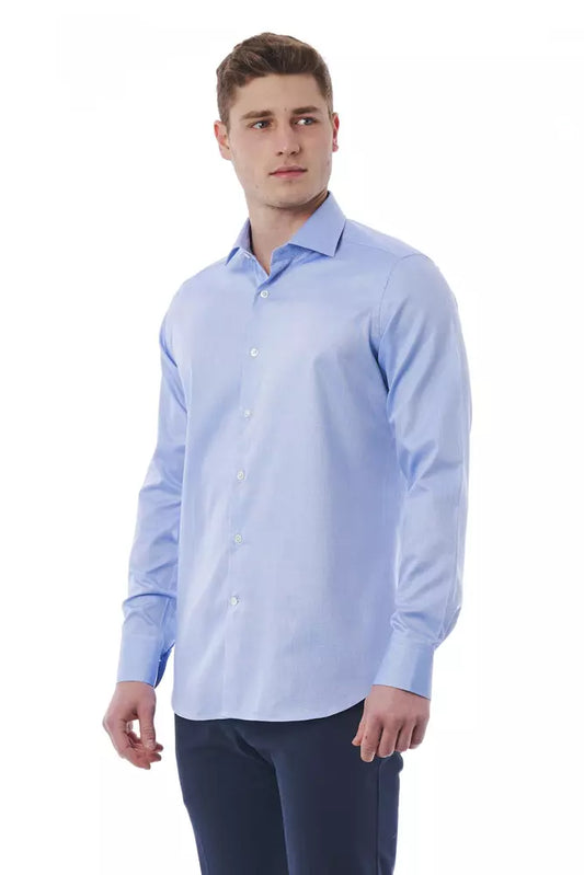 Light-Blue Cotton Men Shirt