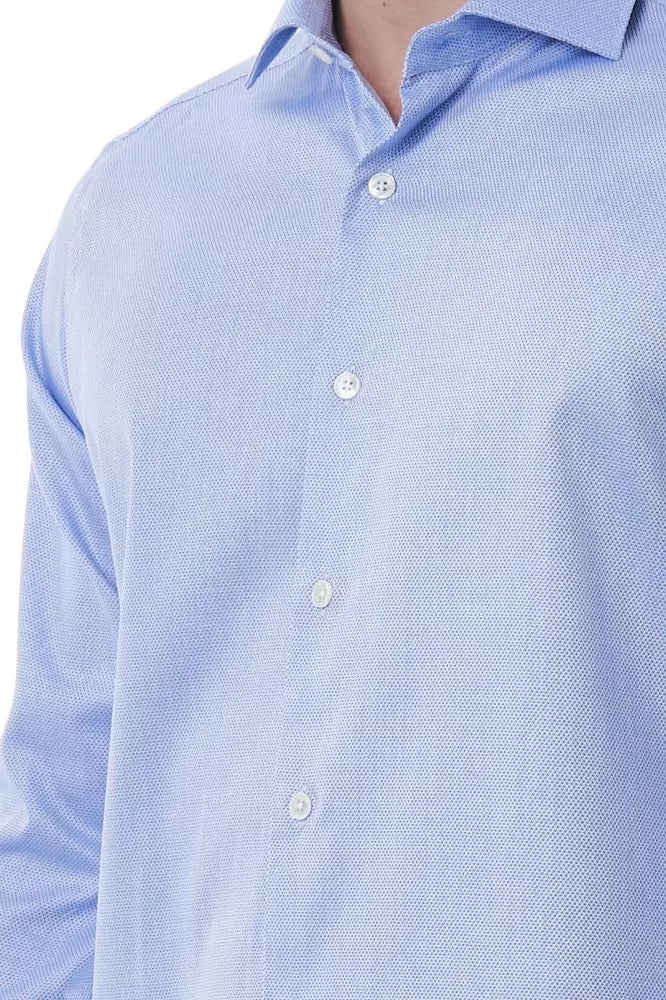 Light-Blue Cotton Men Shirt