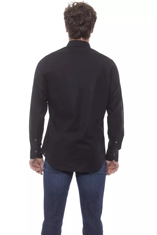 Black Cotton Mens Shirt