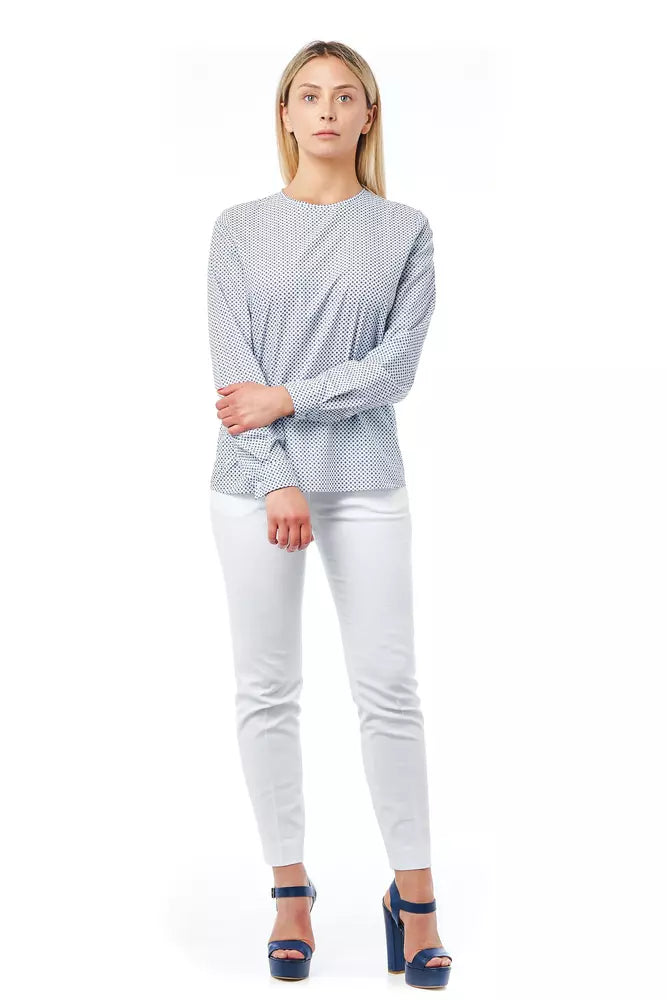Light-blue Cotton Women Blouse