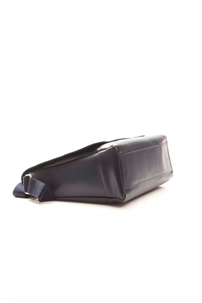 Blue Leather Men Messenger