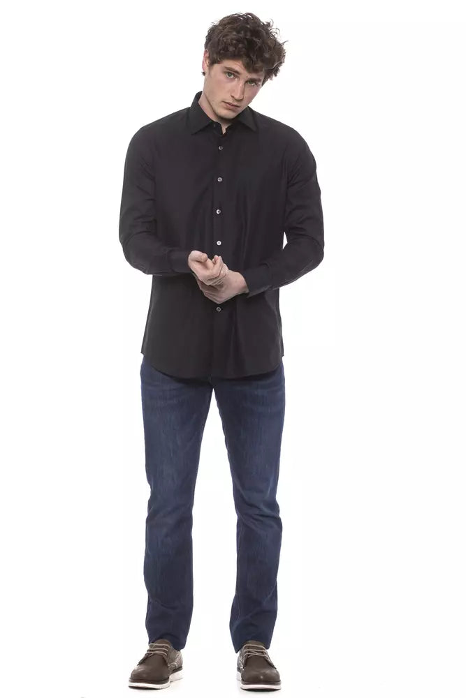 Black Cotton Mens Shirt