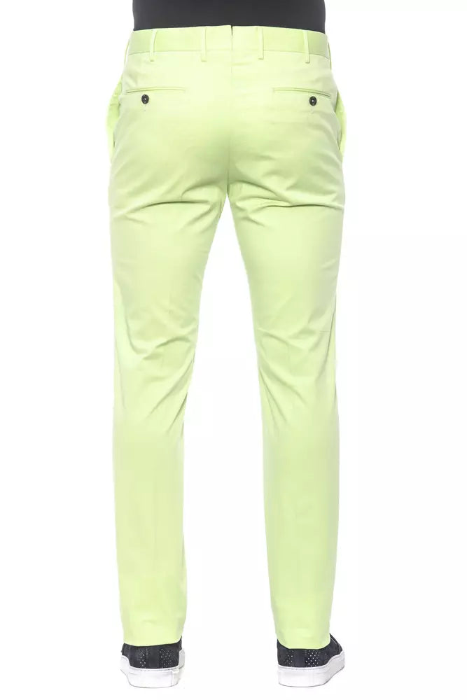 Green Cotton Men Trouser