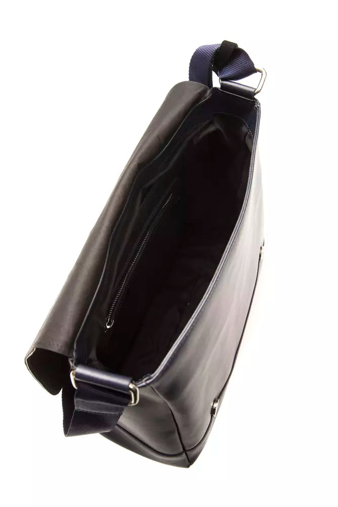 Blue Leather Men Messenger