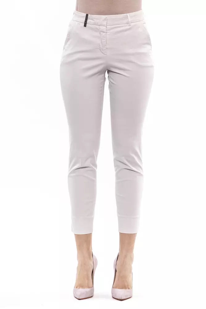 Beige Cotton Women Pant