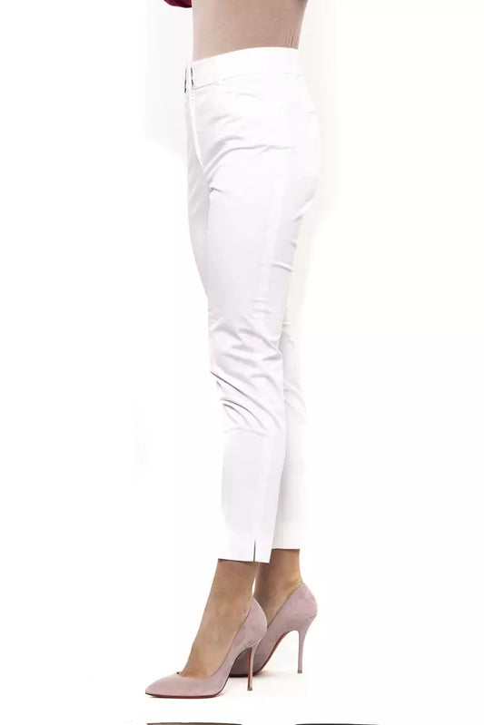 White Cotton Women Trouser