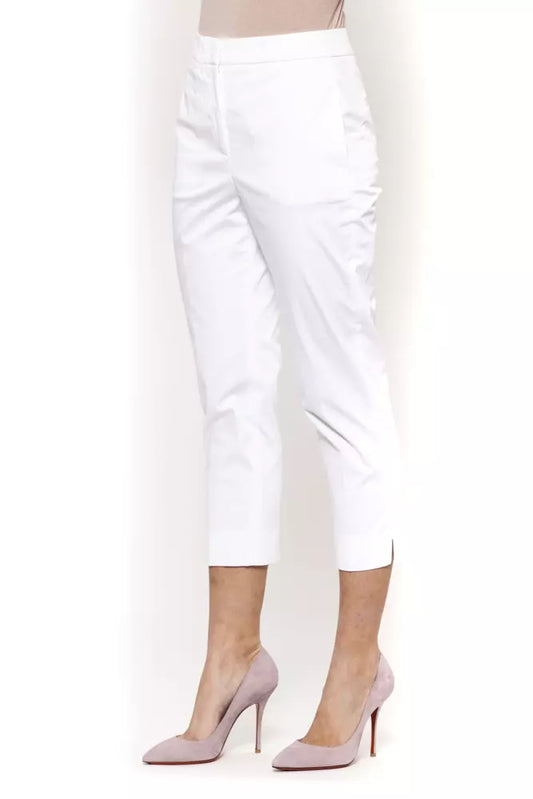 White Cotton Women Trouser