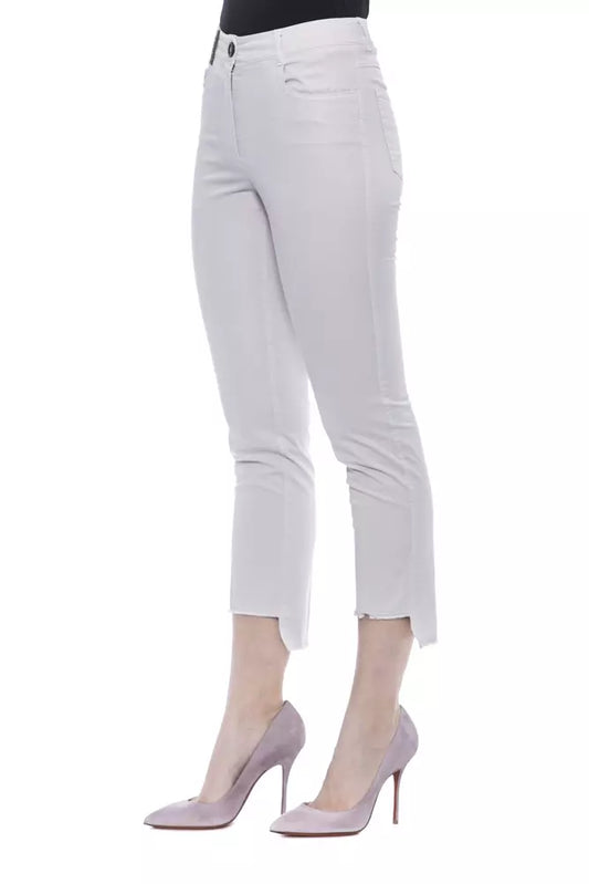 Beige Cotton Women Pant