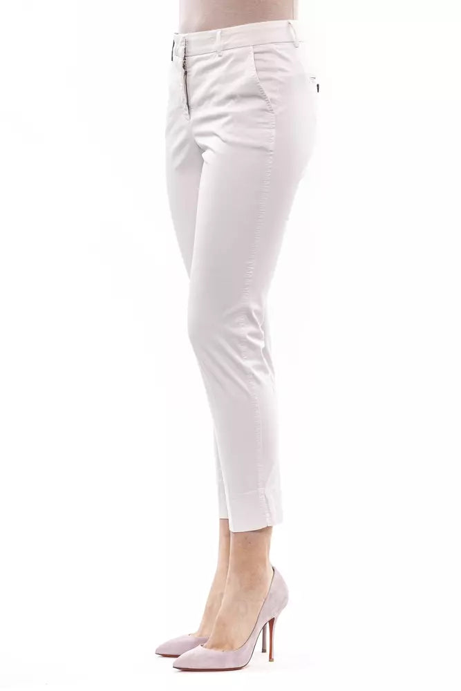 Beige Cotton Women Pant