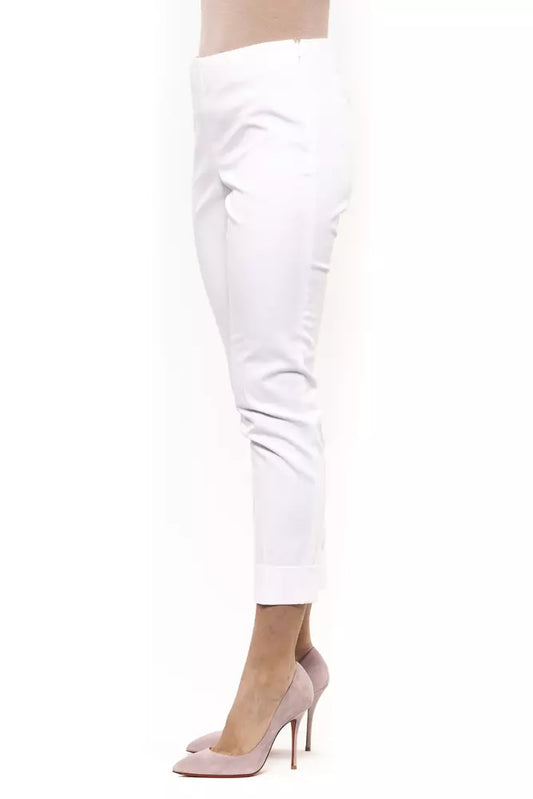 White Cotton Women Trouser