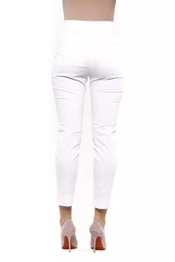 White Cotton Women Trouser