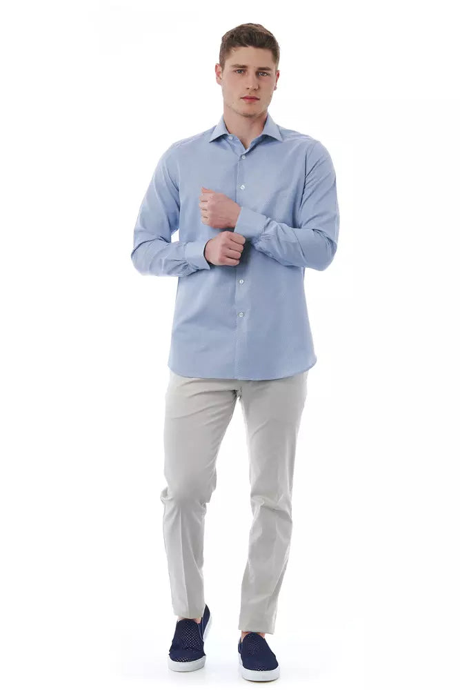 Light Blue Cotton Men Shirt