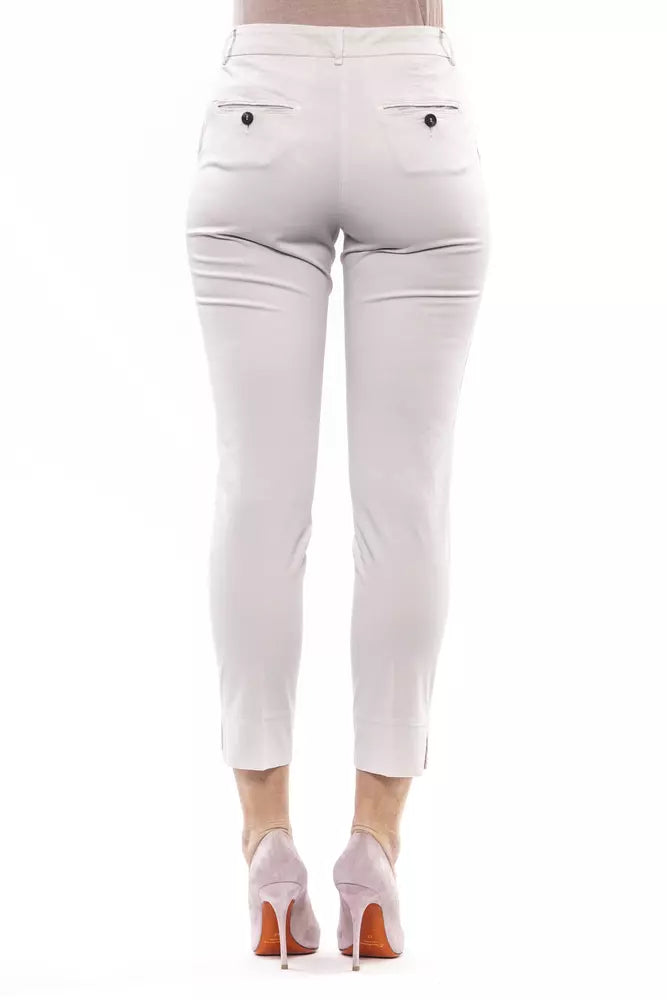 Beige Cotton Women Pant