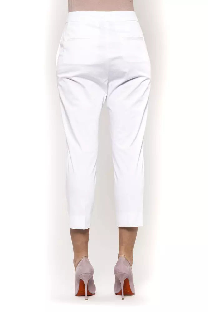 White Cotton Women Trouser