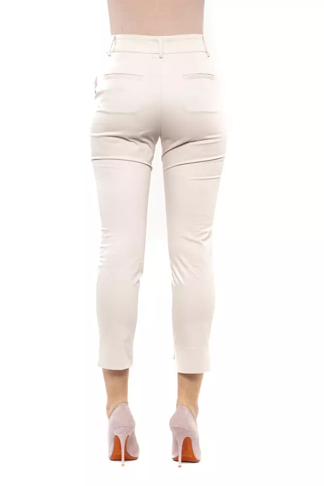 Beige Cotton Women Pants