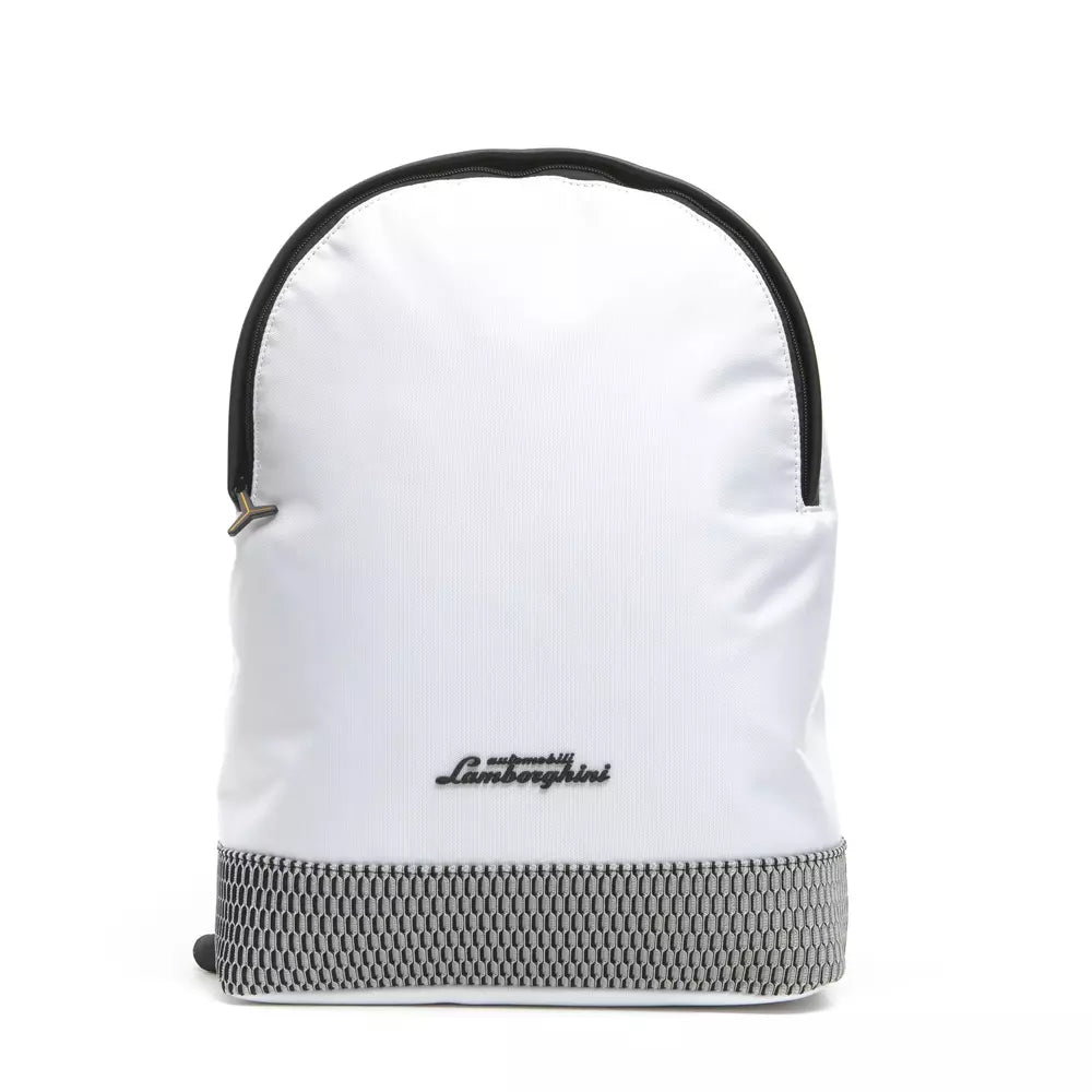 White Polyester Men Backpack