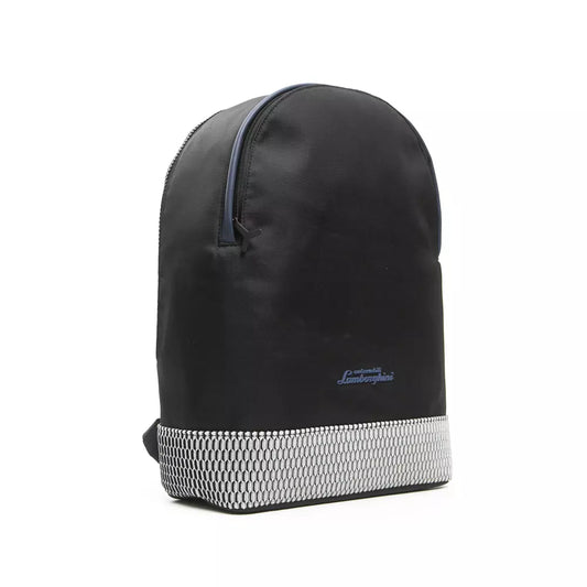 Black Polyester Men Backpack