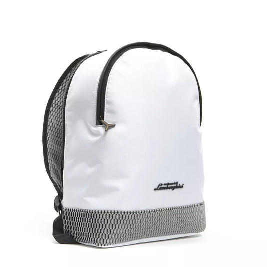 White Polyester Men Backpack