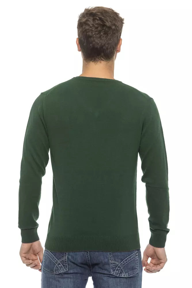 Green Wool Men Sweater
