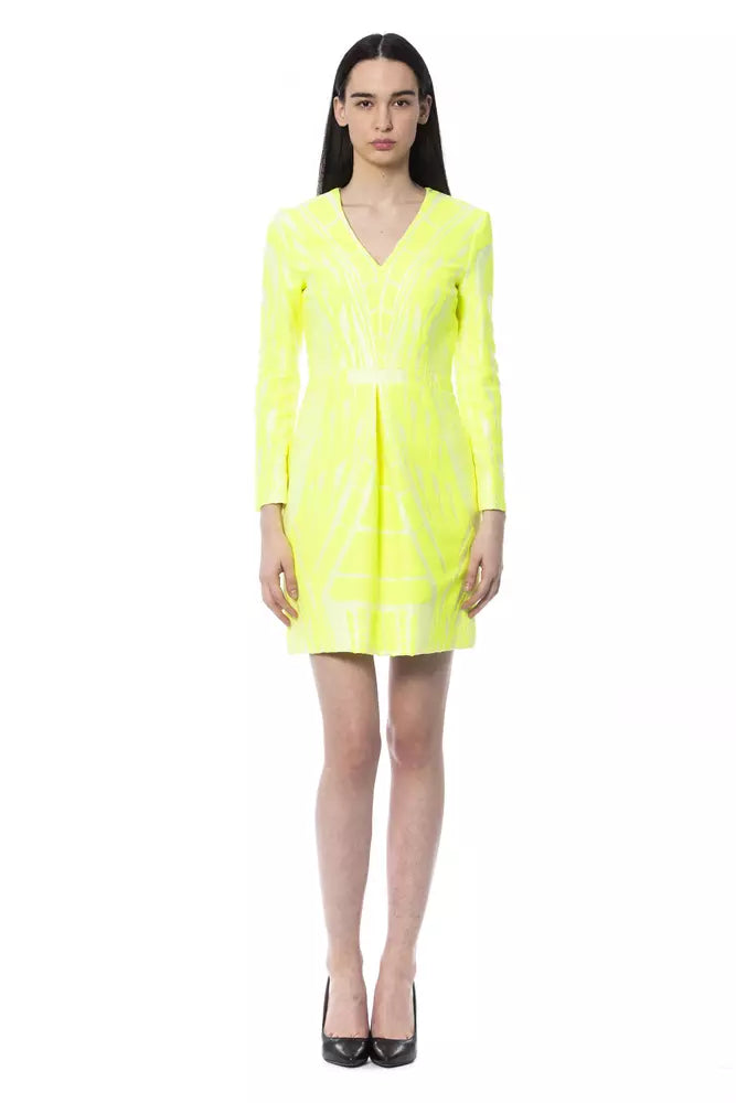 "Yellow Polyamide Women Dress"