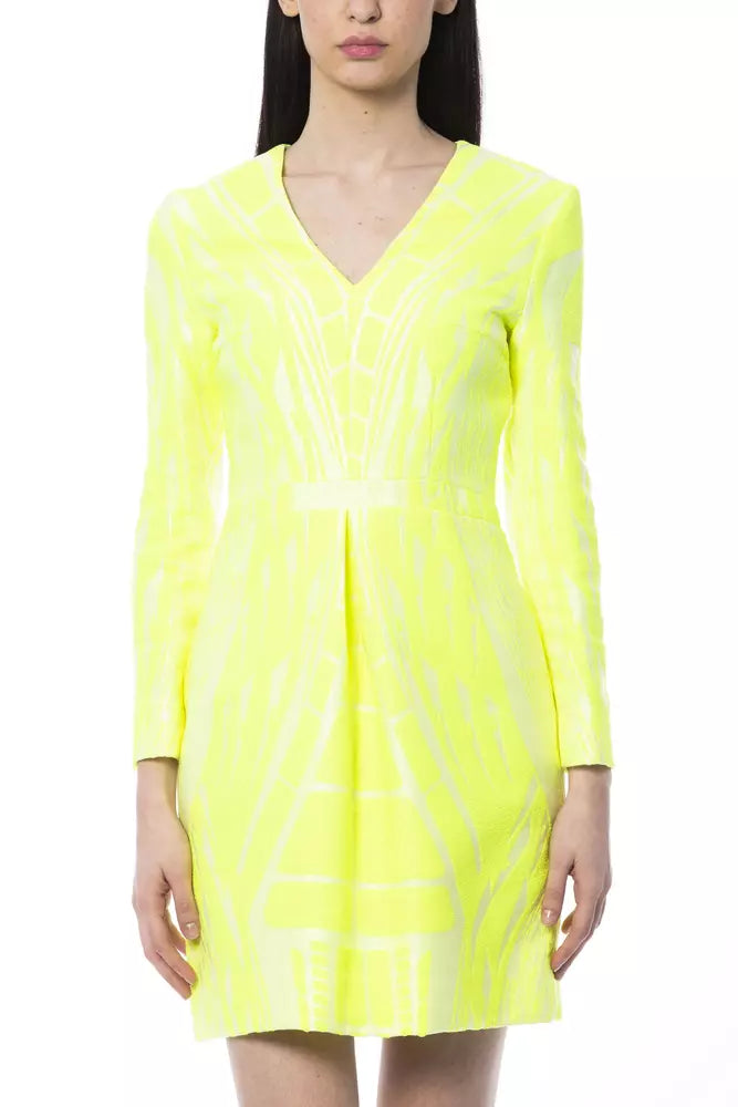"Yellow Polyamide Women Dress"