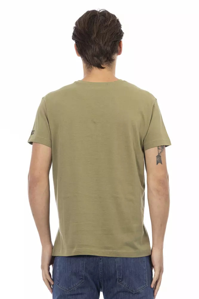 Green Cotton Men T-Shirt