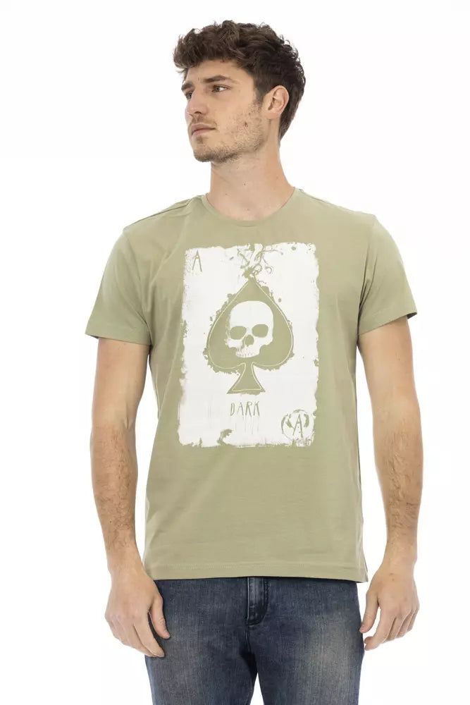 Green Cotton Men T-Shirt