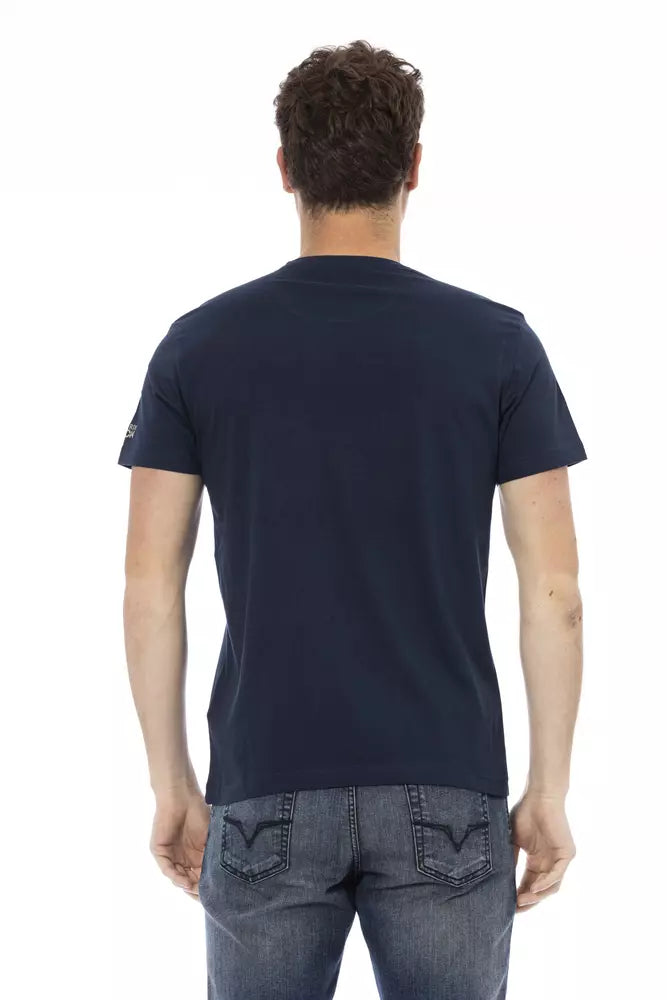 Blue Cotton Men T-Shirt