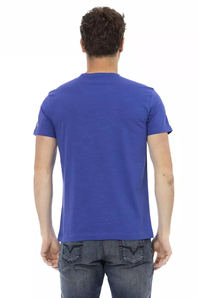 Blue Cotton Men T-Shirt