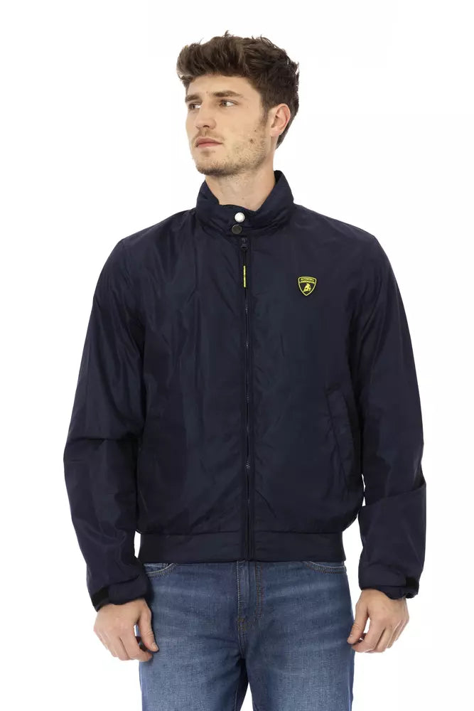 Blue Polyamide Men Jacket