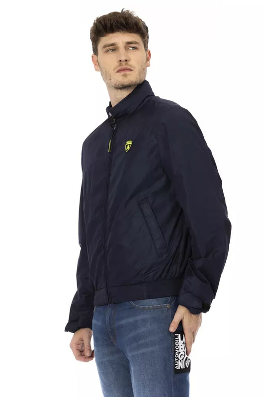 Blue Polyamide Men Jacket