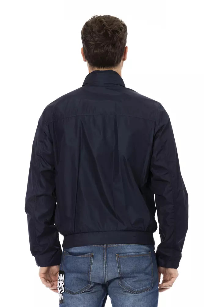 Blue Polyamide Men Jacket