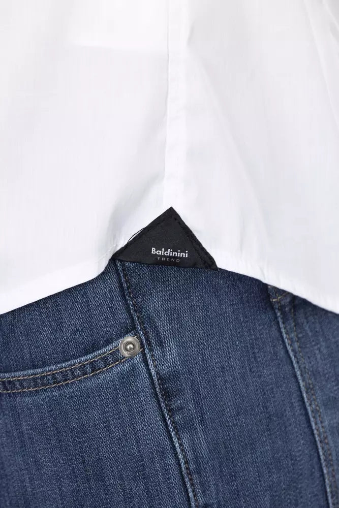 White Cotton Mens Shirt