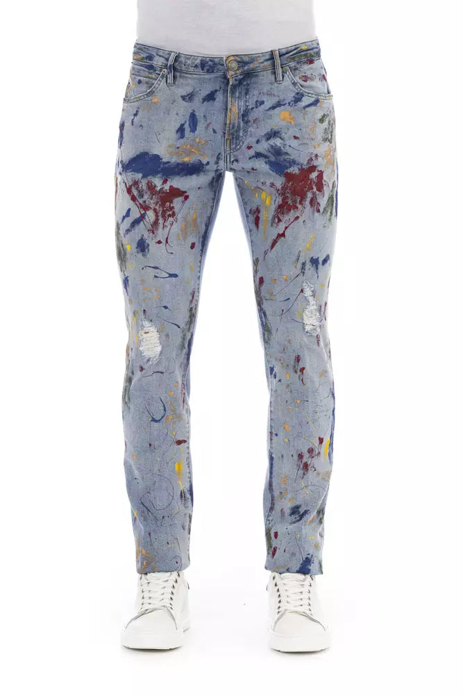 Light-Blue Cotton Men Jeans