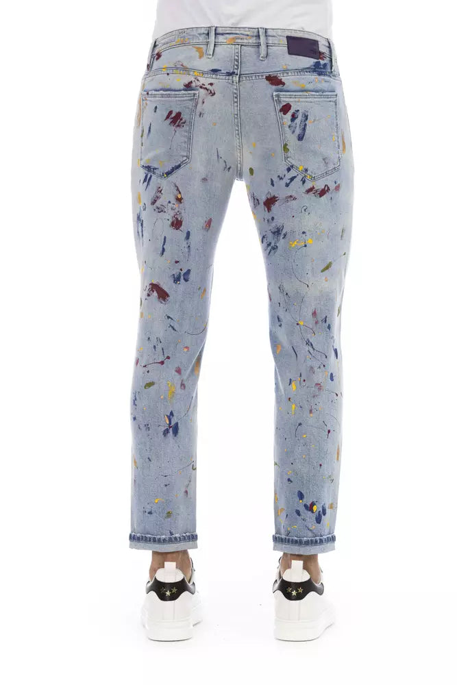 Light Blue Cotton Men Jeans