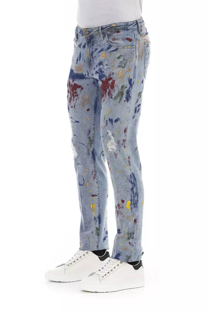 Light-Blue Cotton Men Jeans
