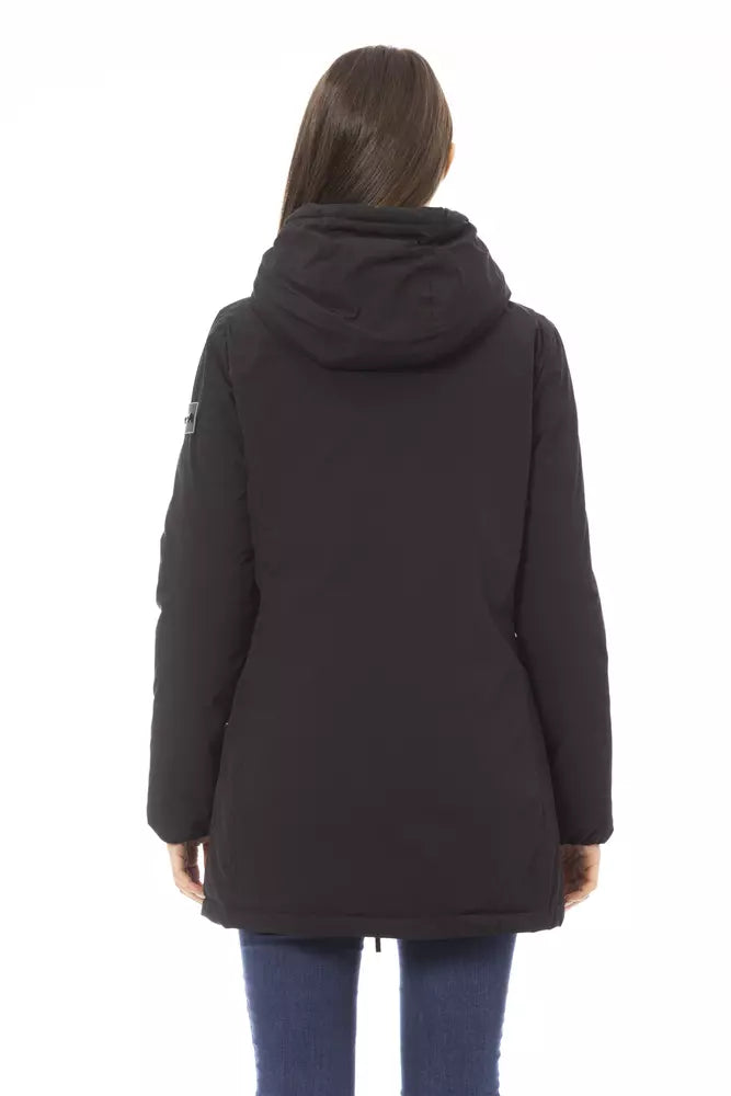 Black Polyester Women Jacket