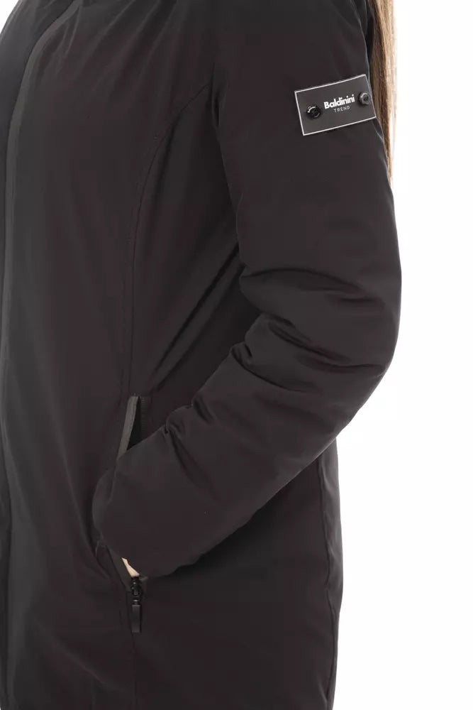 Black Polyester Women Jacket