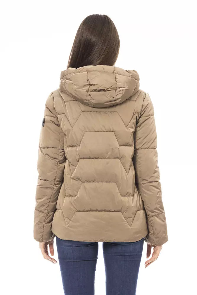 Beige Polyester Women Jacket