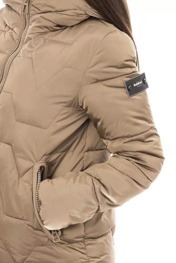 Beige Polyester Women Jacket