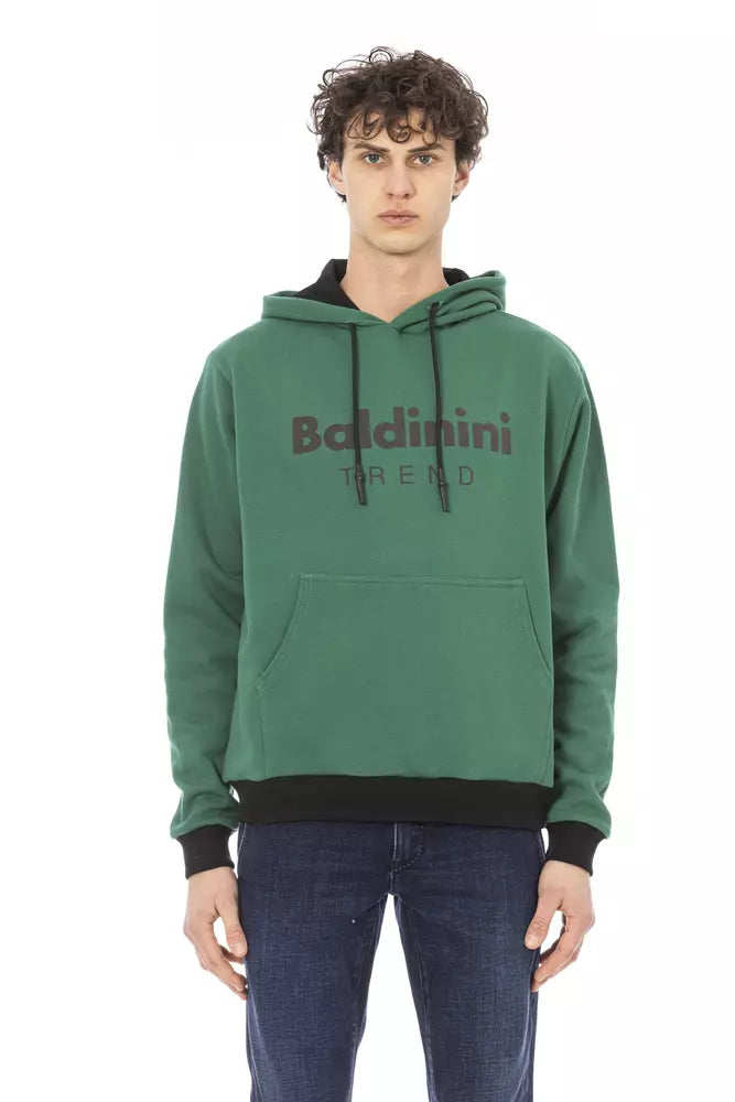 Green Cotton Men Sweater