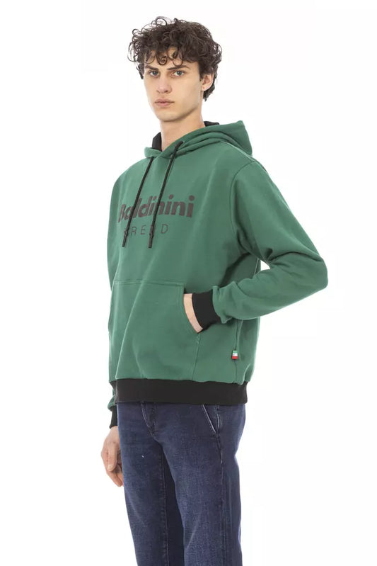 Green Cotton Men Sweater