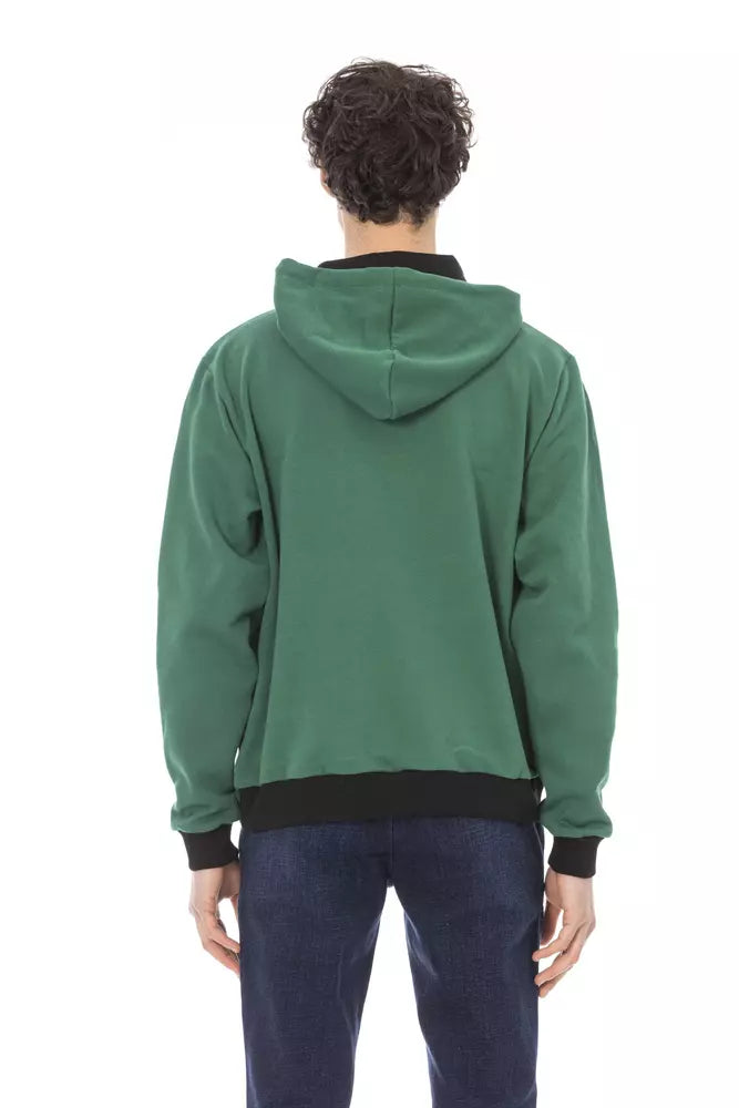 Green Cotton Men Sweater