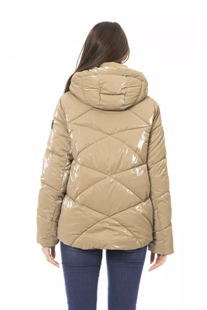 Beige Polyester Women Jacket