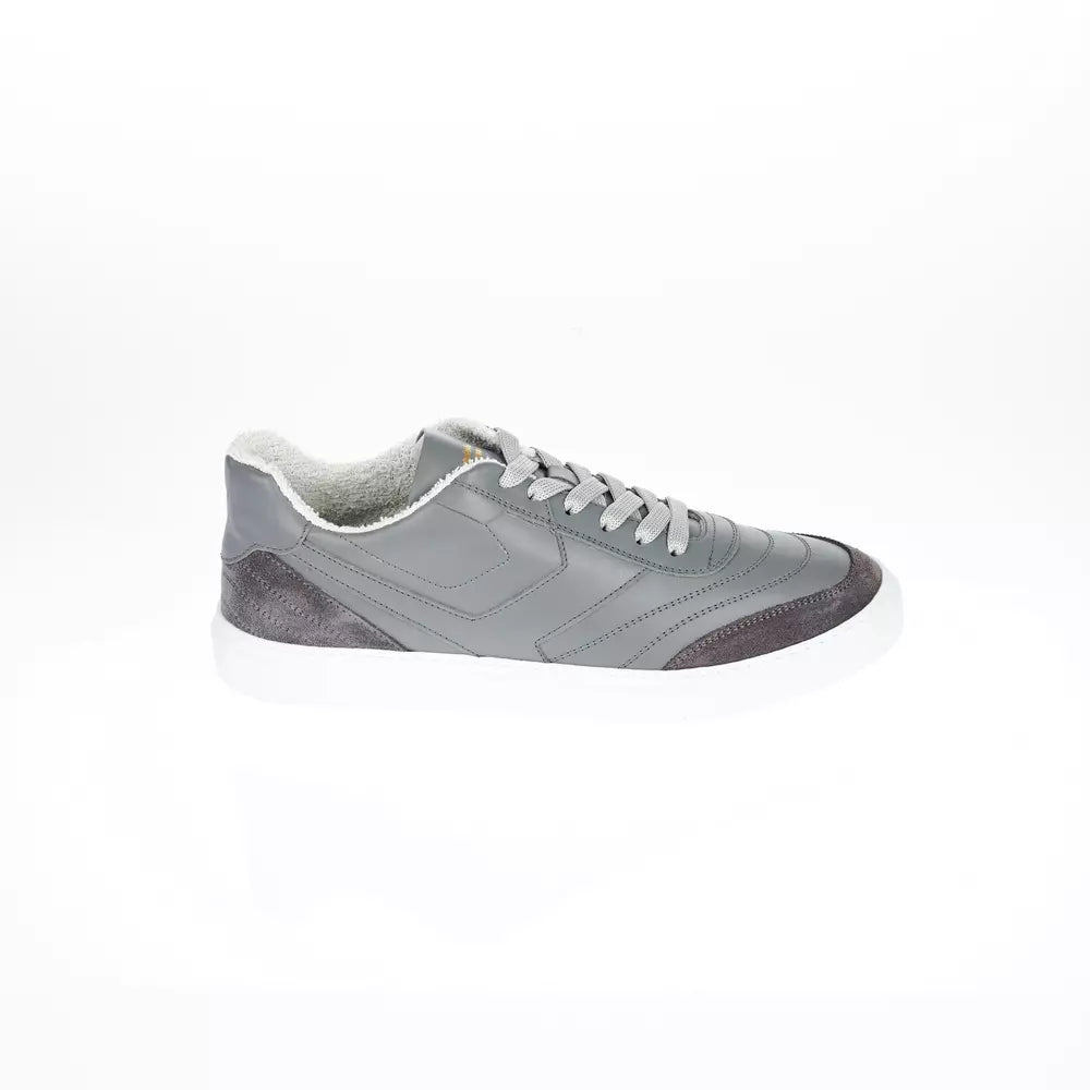Gray Leather Men Sneaker