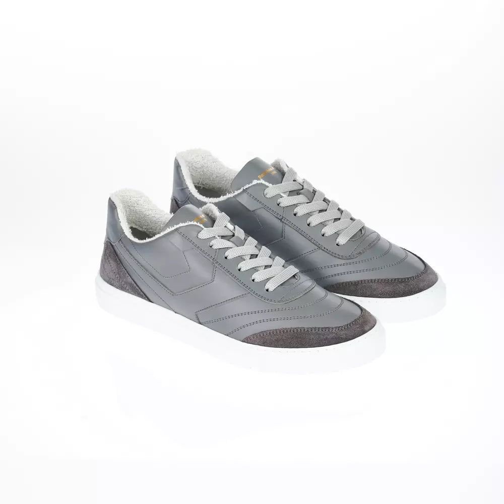 Gray Leather Men Sneaker